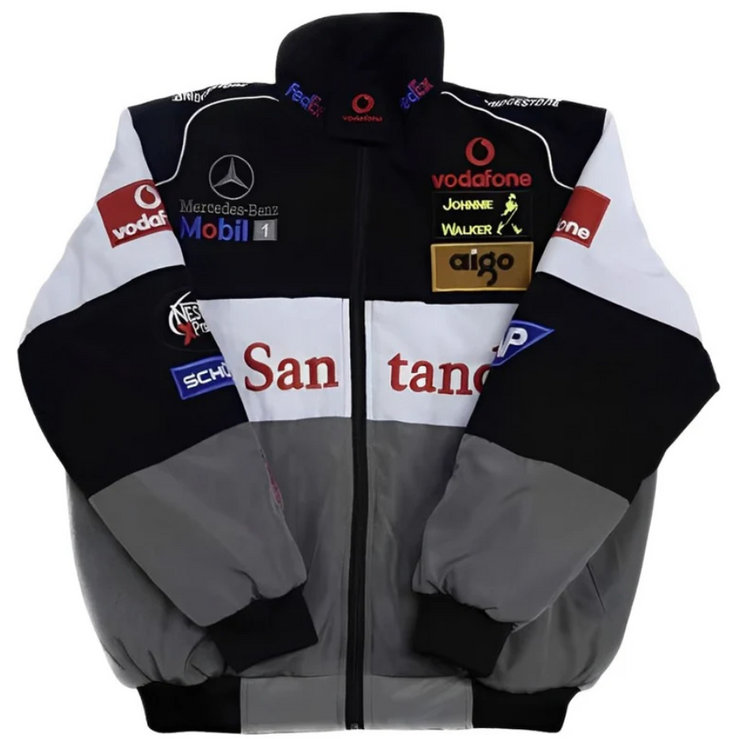 White Mercedes Vintage Racing Jacket