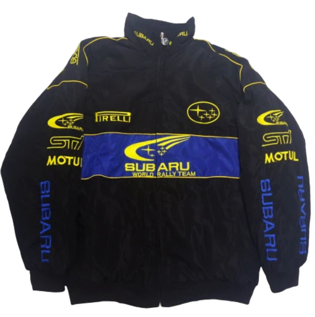Black Subaru Vintage Racing Jackets