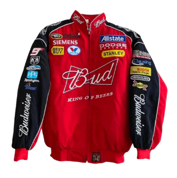Red Budweiser Vintage Racing Jacket