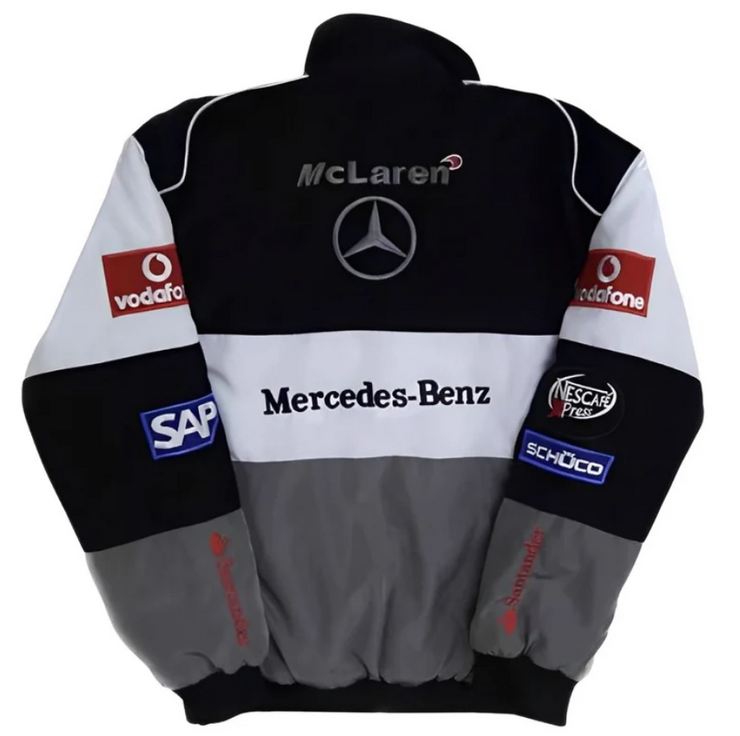White Mercedes Vintage Racing Jacket