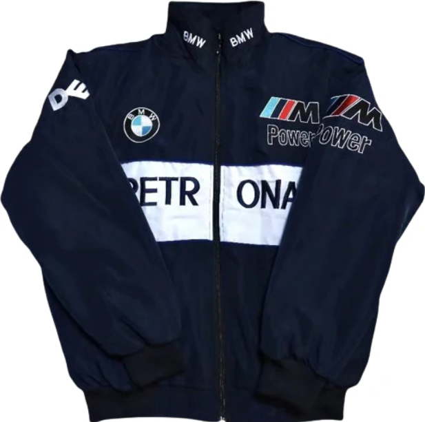 White BMW Vintage Racing Jacket