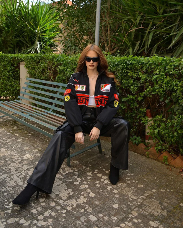 Black Ferrari Vintage Racing Jacket